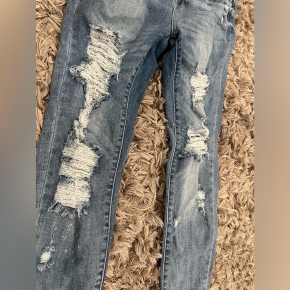 Judy Blue Distressed Skinny Fit Holes Jeans Size 13 / 31 - Picture 2 of 8
